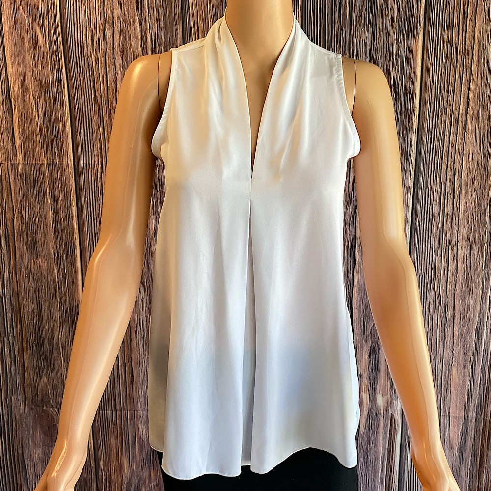 CATO size XS white sleeveless chiffon blouse